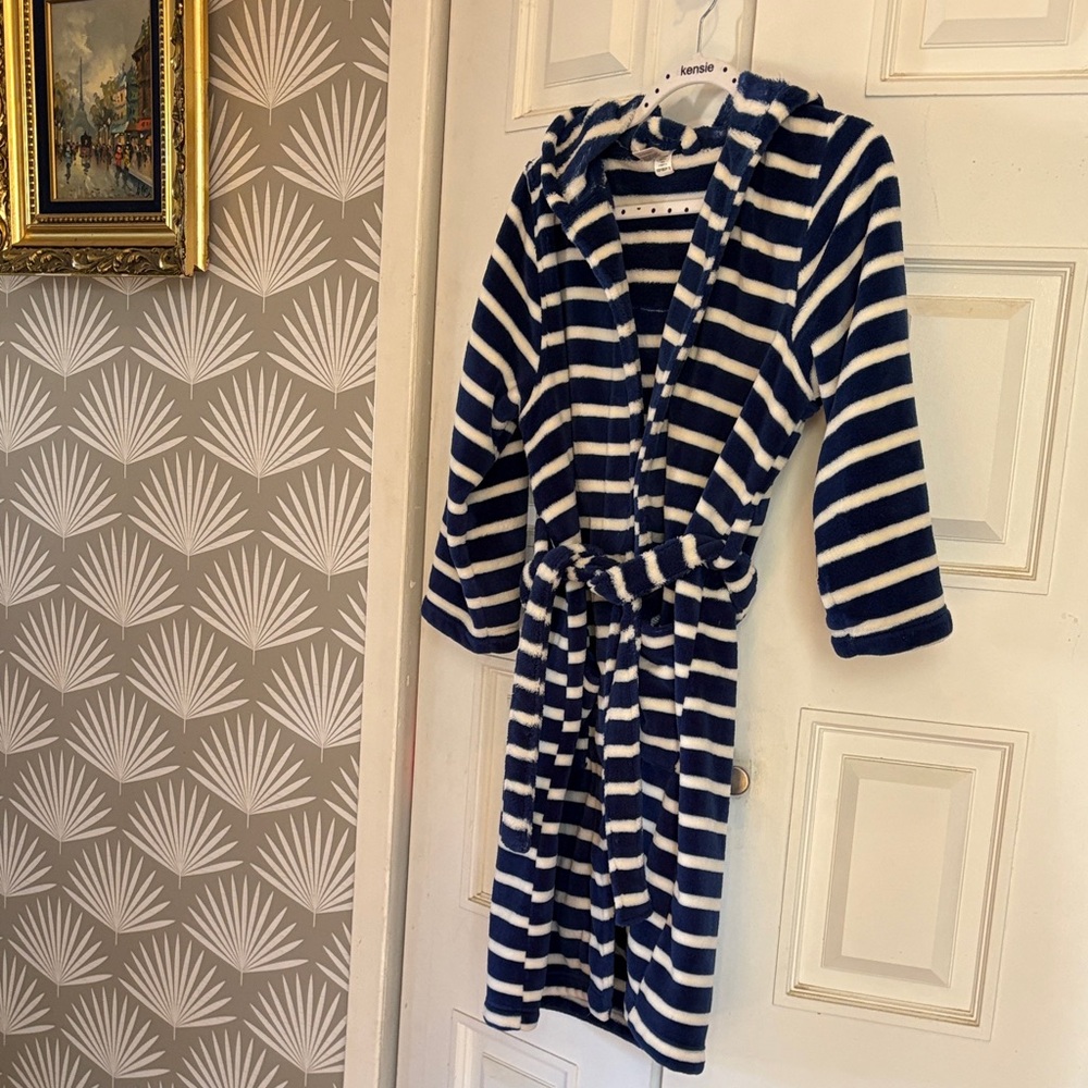 Tucker + Tate Blue and White Plush Robe